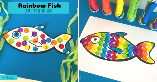 Tissue Paper Rainbow Fish Craft - Crafts on Sea