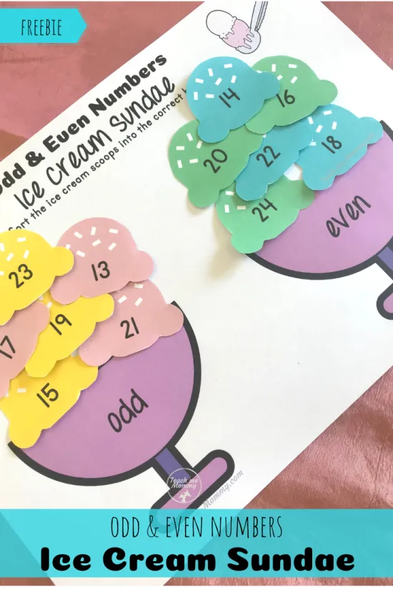 Ice cream sundae numbers pin