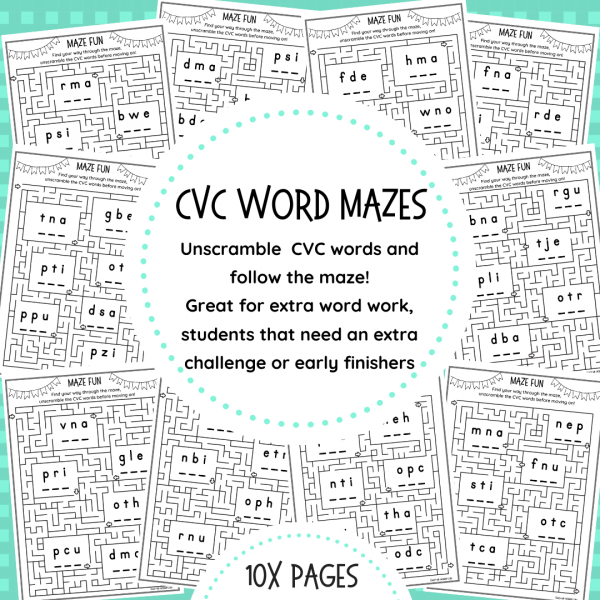 CVC Word Mazes