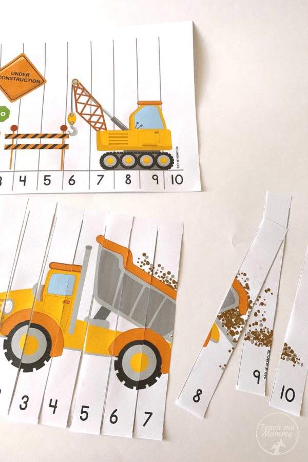 Printable Construction number puzzles