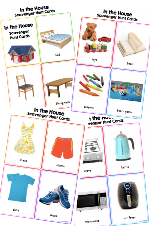 Scavenger hunt cards