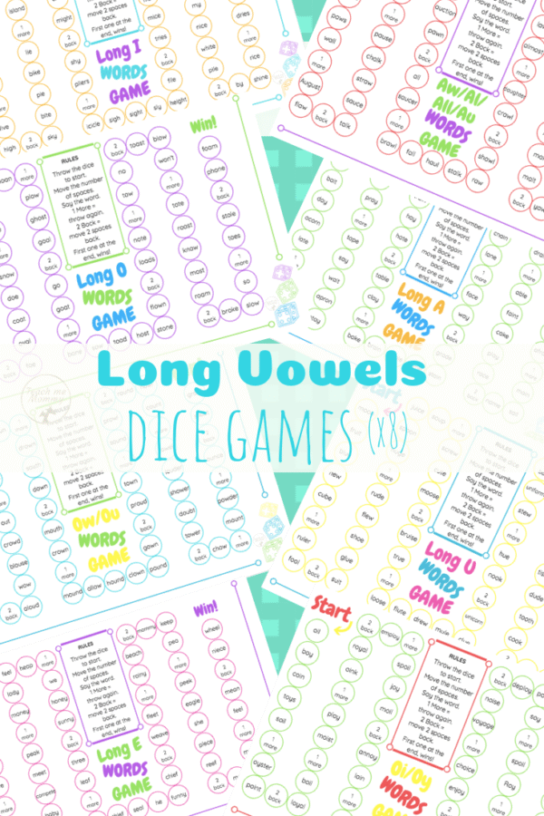 Vowels dice pin 