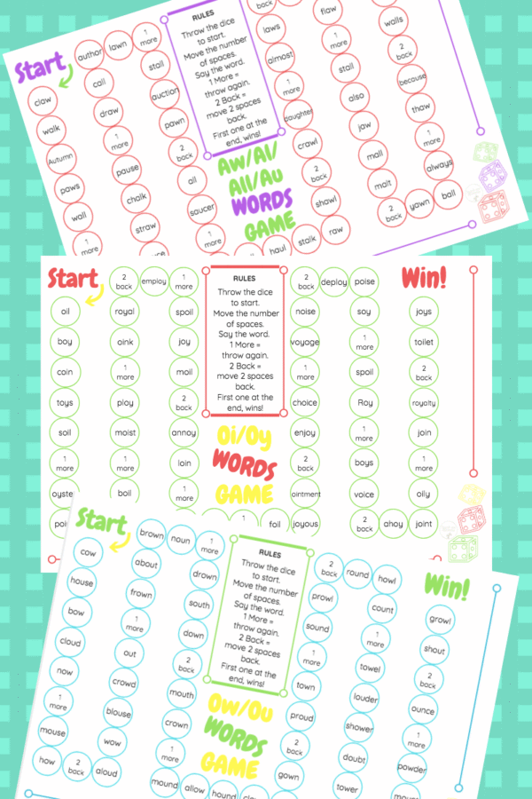 vowel games collage