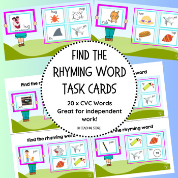 Image for Find the Rhyming Word Task Cards