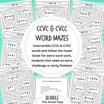 Image for CVCC & CCVC Word Mazes Bundle